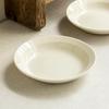 Cream-Colored Minimalist Ceramic Tableware: Deep, Round Plates for Vegetables, Dinner, and Salads.