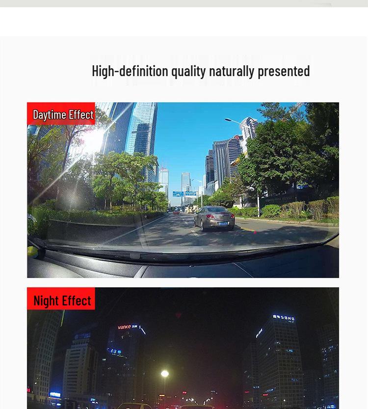 3" 1080P HD Car Dash Cam with Infrared Night Vision, Parking Monitor, and WIFI