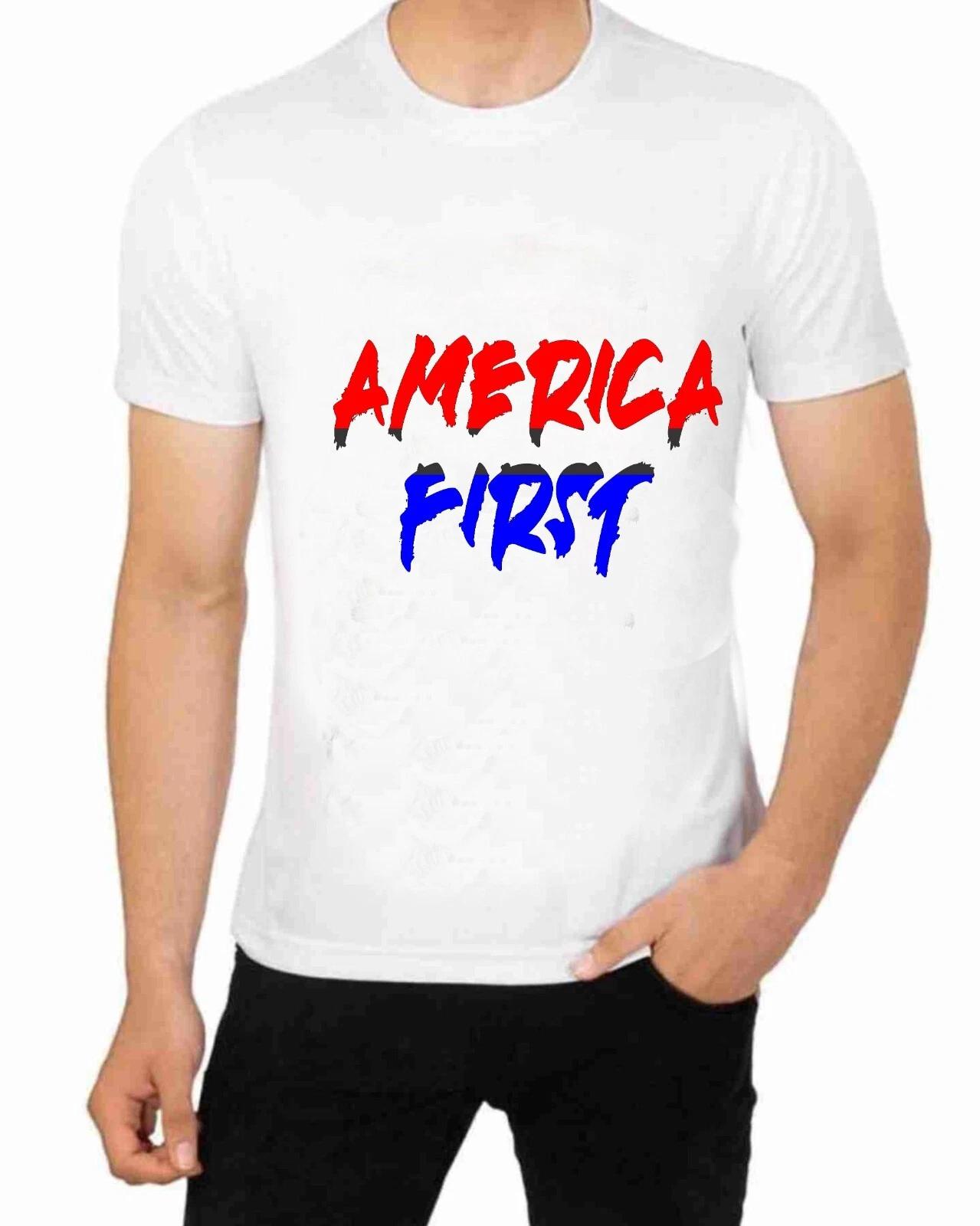America First Patriotic with vintage art T-Shirt Protect America S