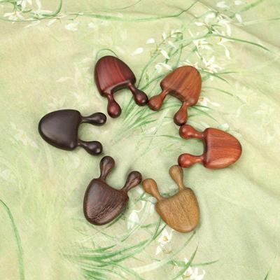 Dual-Pronged Wooden Nose Massager and Acupoint Gua Sha Comb