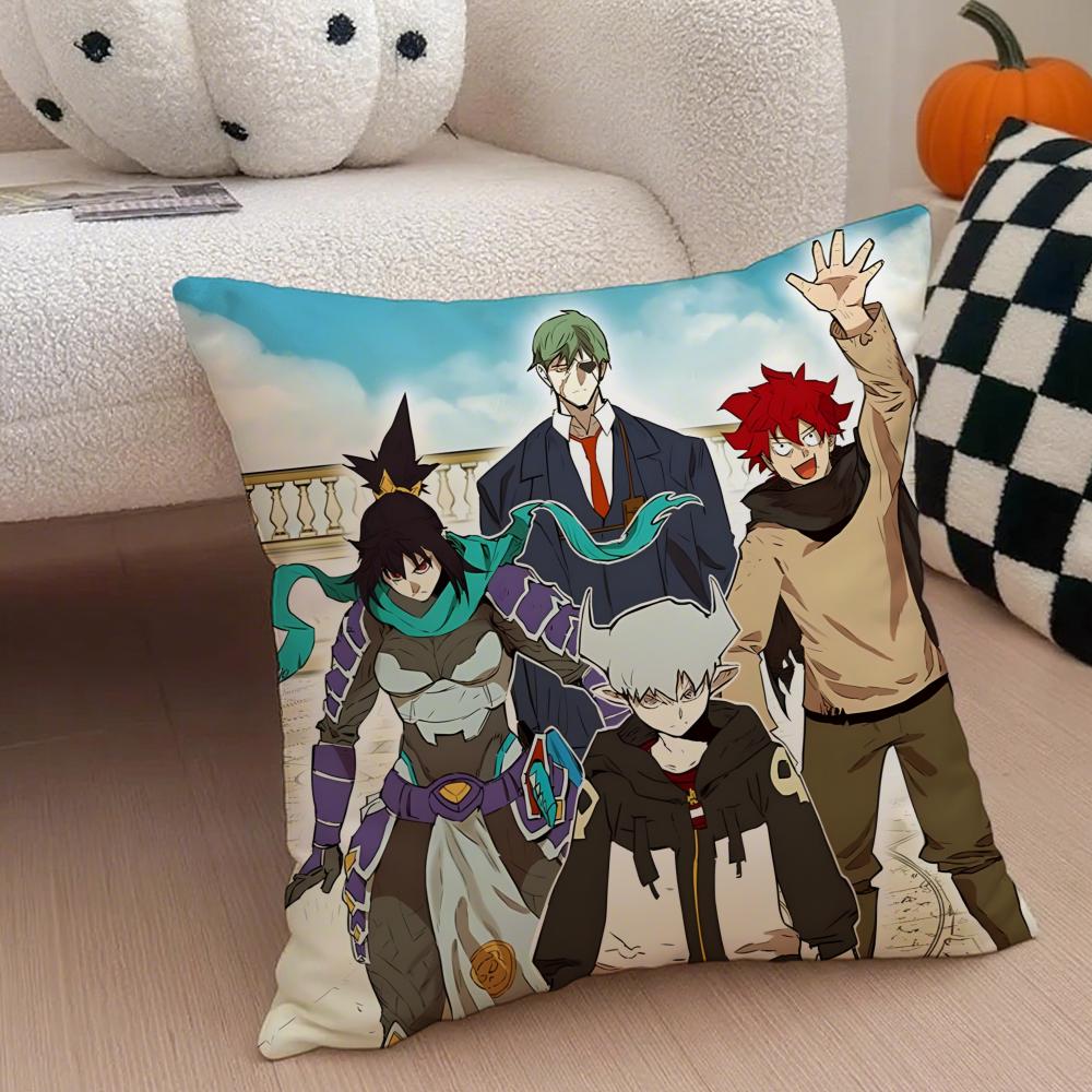 Anime Action HHardcore Leveling WWarrior Cushion Cover Throw Pillow Cover Hidden Button Durable Polyester Chair Cushion