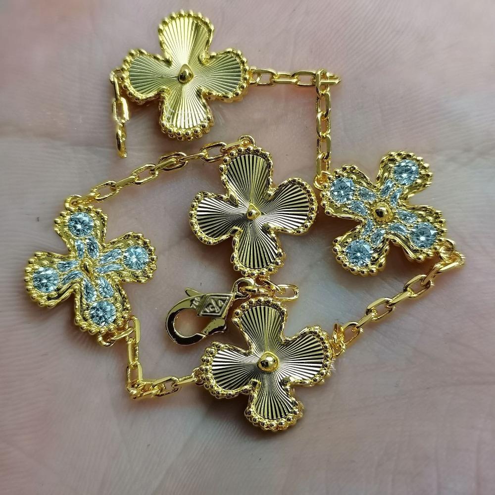 High Version Four-leaf Clover Bracelet Female Mother-of-pearl Agate Five-flower Ladies Bracelet