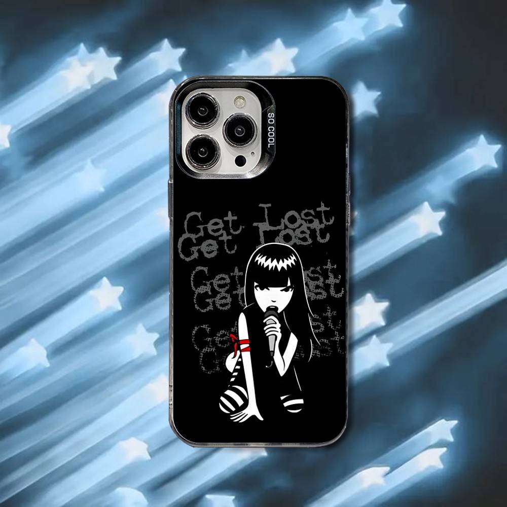 E-Emily The Strange Phone Case For iPhone 16,15,14,13,12,11,8,7,Pro,Max,Plus,Mini,XS,SE Black Matte Hard
