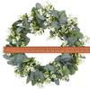 1pc Artificial Plants Eucalyptus Wreath Door Knocker Green Leaf Round Home Room Decora Festival Party Hanging Porches Windowsill