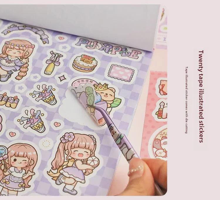 Tirado Roztomilý Ilustrační Zápisník se Samolepkami a Vzory Ozdobného Papíru