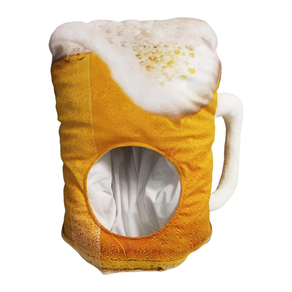 Plüsch-Bierkrug-Hut Lustiger Bierkrug Kostüm Kopfbedeckung für Erwachsene Leichte Cosplay-Kopfbedeckung Foto-Requisiten für Bühne Karneval