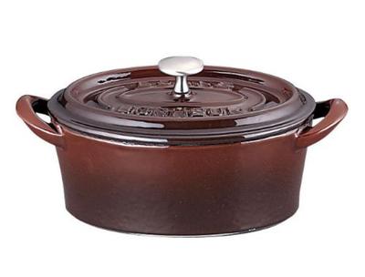 Ishigaki Sangyo Bon Bonnet Oval Cast ABVB603 Cocotte, 11cm, Brown, Iron, China,