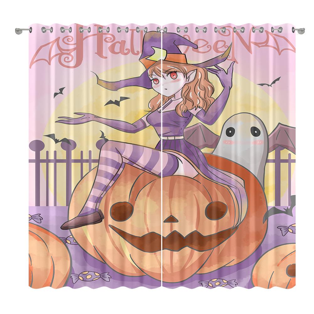 Halloween Vorhangstoff Schlafzimmer Wohnzimmer Balkon Verdunkelungsvorhang Büro Hotel Isolationsvorhang