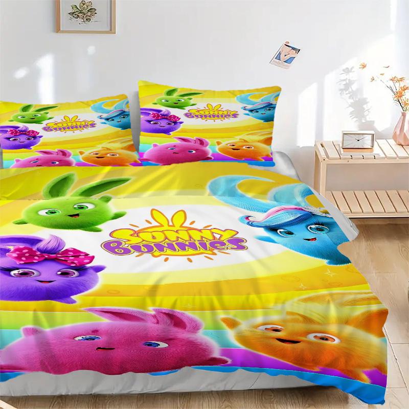 

3pcs Colorful Bunny Plushies Home Decor Set-Perfect for Bedroom, Living Room, Hotel, Festive Gifts, Fans, Travel, Daily Use1202220a 135x200cm