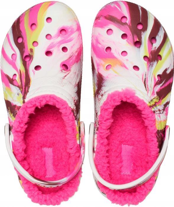 Crocs Classic Lined Marmorierter Clog K 207773 |C12/EU 29-30| Elektrisches Pink/Multi