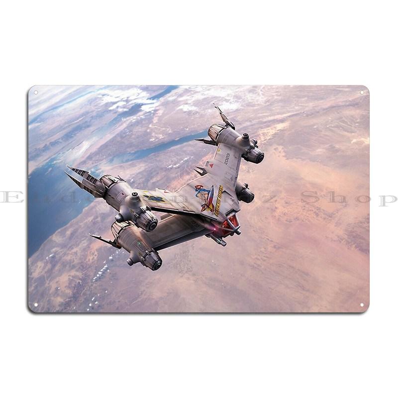 

Earthforce Starfury From Babylon 5 Metal Plaque Poster Living Room Decoration Living Room Designing Club Tin Sign Poster 20x30cm（7.8x11.8inch）