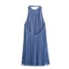 Summer Fashion Halter Neck Sleeveless Fringe Dress Women's Elegant Bodycon Mini Dress