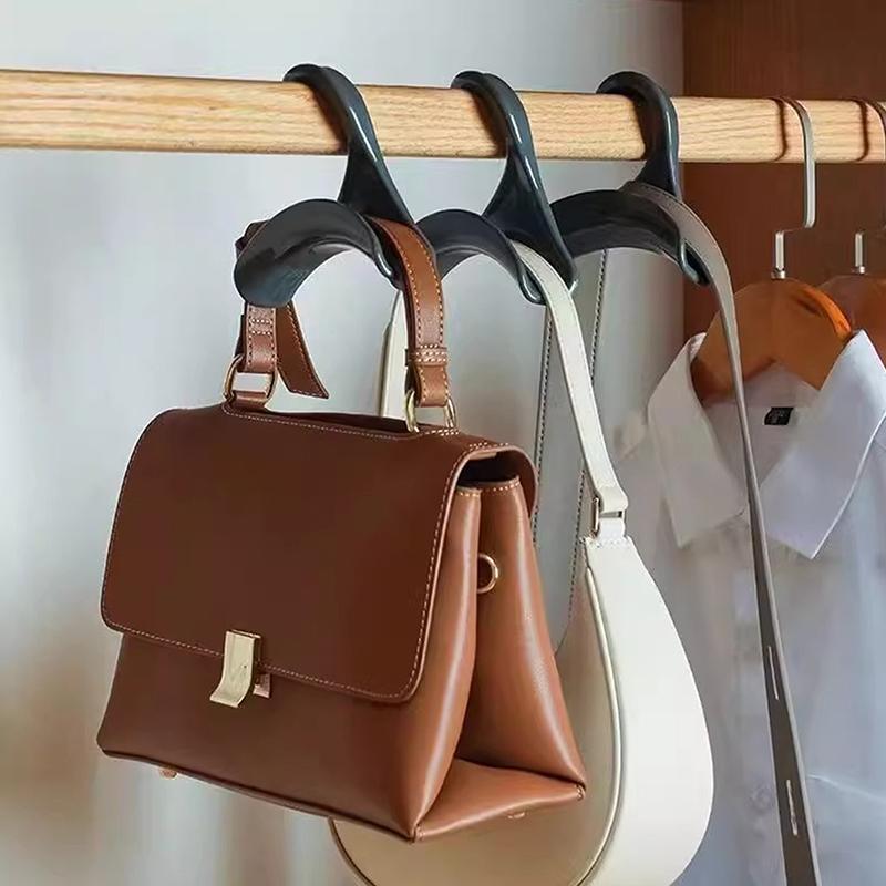 5pcs Widen Plastics Hanger Connection Hook Stackable Space Saving Storage Multifunctional Bag And Hat Hanging Rack
