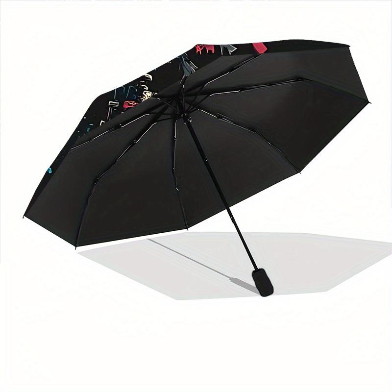1pc Skull Warrior Automatic Open/close Umbrella, 8-Rib Sturdy Structure, Portable Travel Umbrella, Parties, Everyday Use, Outdoor Accessory,