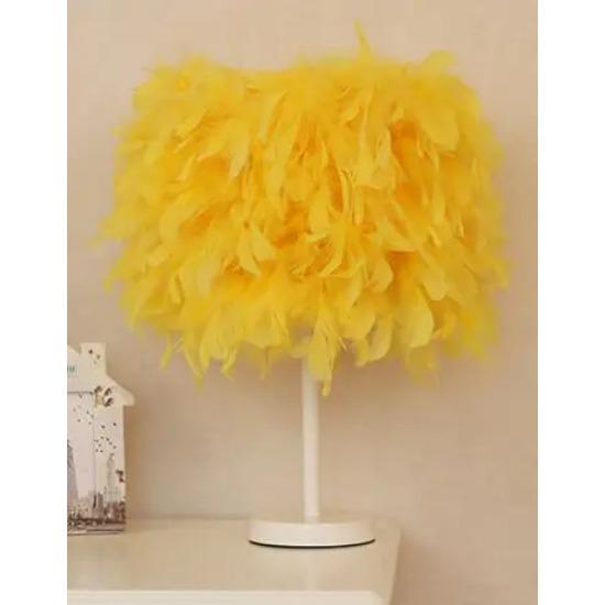 Lampă de masă modernă cu pene Nuntă simplă Cadou de Ziua Îndrăgostiților Prințesă Decorare caldă pentru dormitor Noptieră Lampă mică de noapte