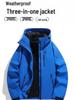 Luotuo Unisex 3-in-1 Windproof Waterproof Travel Jacket with Detachable Warm Layer for Hiking