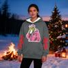 Women's Casual Fashion Plus Velvet Thickened Christmas Print Hooded Sweatshirt