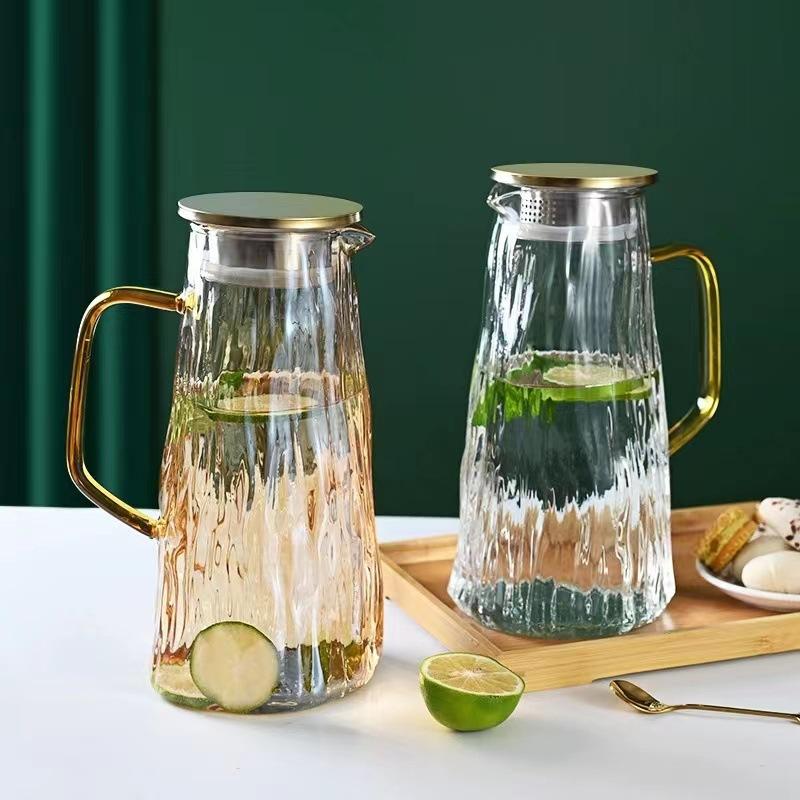 Summer New Explosion-proof Cold Kettle Large-capacity Beverage Pot Household High Temperature Resistant Glass Pot Cold Kettle Set
