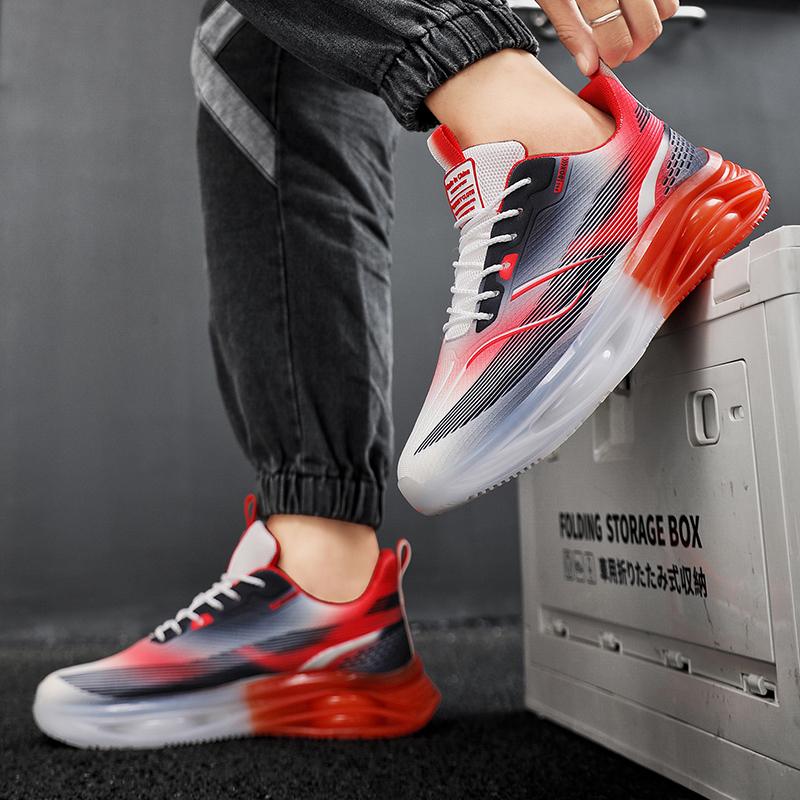 Men’s Red Sports Shoes Running Sneakers Summer Students Large Size Basketabll Shoes Thick Sole Shoes
