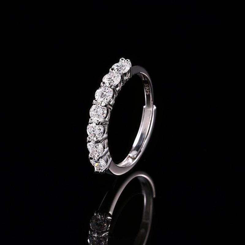 

Элегантное кольцо «Принцесса» с муассанитом: Стерлинговое серебро, мерцающий и изысканный дизайн в форме полукруга Adjustable Open белый