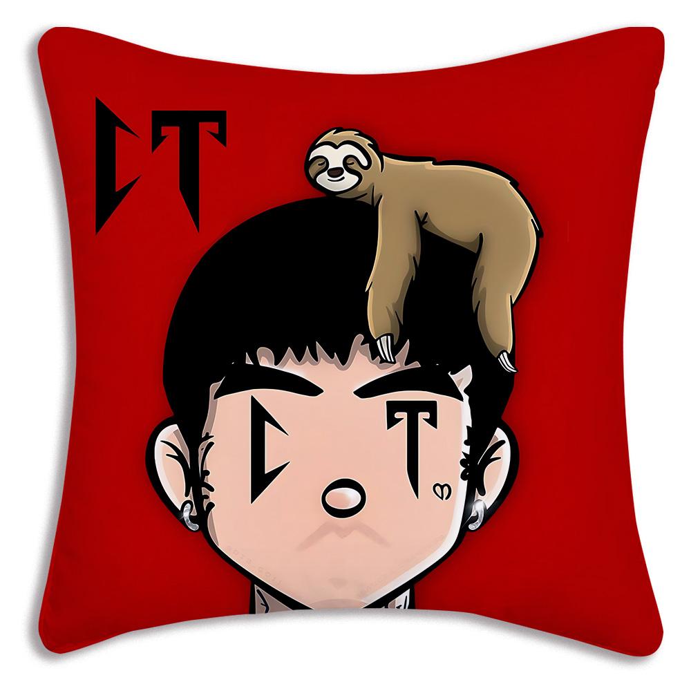 Rapper Natanaels Cano Pillow Covers Cartoon Sofa Decorative Home Double-sided Printing Short Plush Cute Cushion Cover