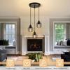 Pendant Light - NETTLIFE - 3 Lights - Black Metal - E14 Sockets - Adjustable Height