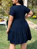 European & American Women's Solid Color Ruffle Hem Short Sleeve T-shirt Dress, Casual Fashion (2026)