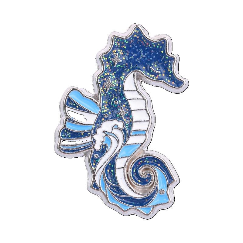 Xiaomi Cartoon Glitter Underwater Marine Creature Enamel Pin Cute Whale Dolphins Sharks Octopus Manta Ray Seahorse Badge Jewelry Brooch