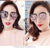 Stall Large Frame Sunglasses Metal Trend Color Film Colorful Women'S Sunglasses