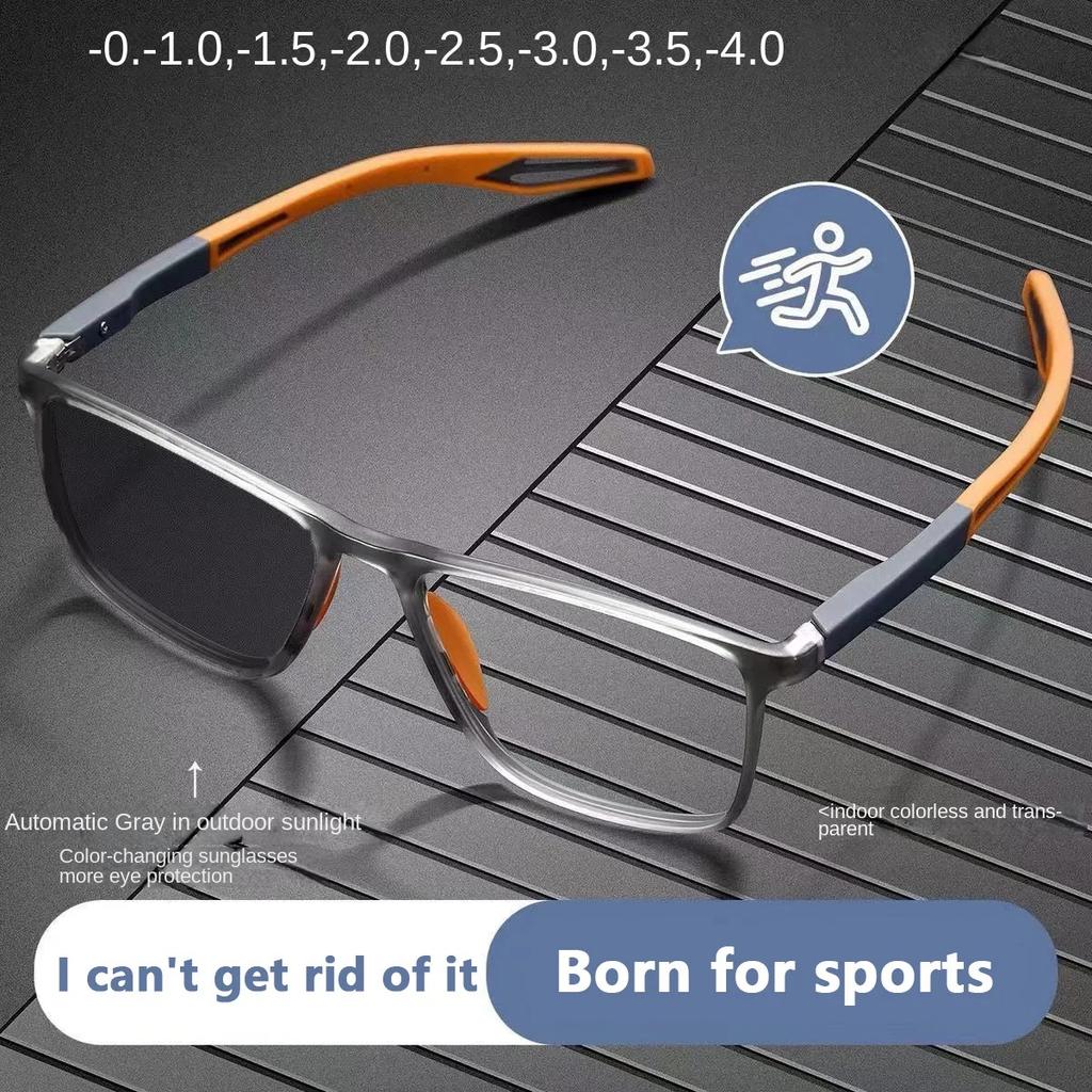 Fotokromatiske Blålysblokkerende Nærsynthetsbriller Fargeskiftende Datamaskin Firkantede Mote Sportsbriller Minus Dioptrier Nye