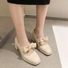 Shoes for Women with Bow Square Toe Moccasins Woman Pumps Stilito on Promotion Popular Comfortable and Elegant Chic Slip 39 Non