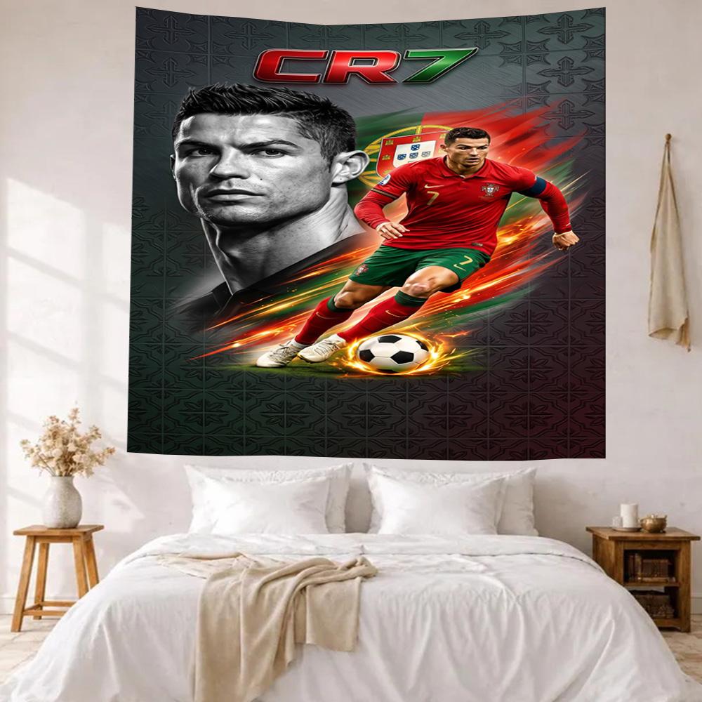 Cristiano Ronaldo Wall Decor Tapestry Art For Pet Memorial Birthdaywedding Party Backdrop Family Gift