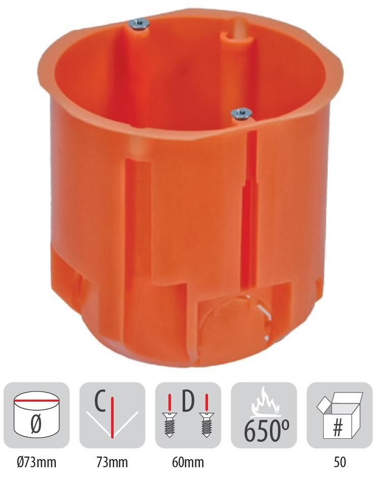 Puszka Podtynkowa 60 Głęboka Z Wkrętami, Łączeniowa - A.0006P/68