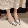 Fashion Temperament Stiletto Sandals Summer New Pointed Toe Shallow Mouth One Strap Anti-slip Wear-resistant Sandals