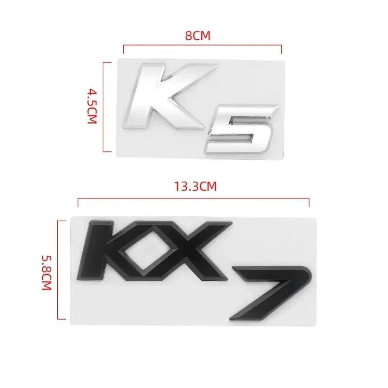 VSRA4 3D Metal Chrome Black K2 K3 K4 K5 KX7 Letters Logo Rear Boot Trunk Emblem Badge Sticker for Kia Car Styling Accessories
