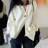A Loose and Laid-back Korean-style Knitted Cardigan for Women's Autumn and Winter, A New One-button Soft and Casual Sweater Coat