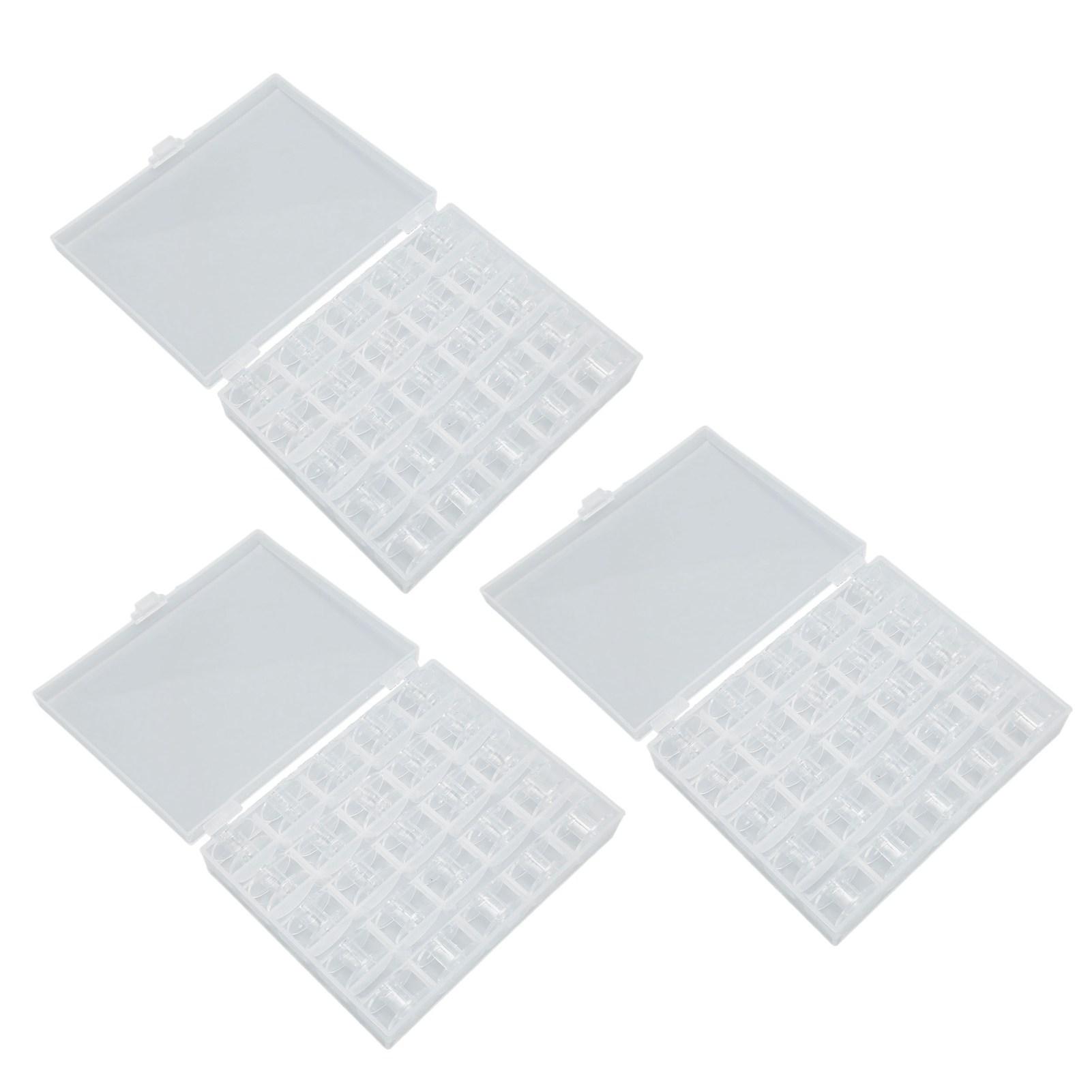 

10 Наборов Пластиковых Шпулек для Швейной Машины с Пластиковой Коробкой на 25 Ячеек Прозрачные Шпульки для Электрической