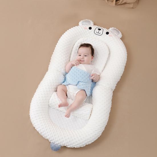 Portable Baby Lounger Adjustable Support Pad Foldable Base Baby Crib Lightweight Comfortable Bottle Feeding Crib for Newborns