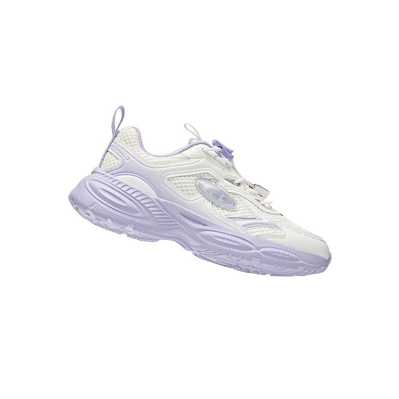 Under Armour HOVR Phantom 3 Classic Retro Non-Slip Shock Absorbing Breathable Kids Casual Shoes Kids Casual Shoes White Purple 2516666BZ