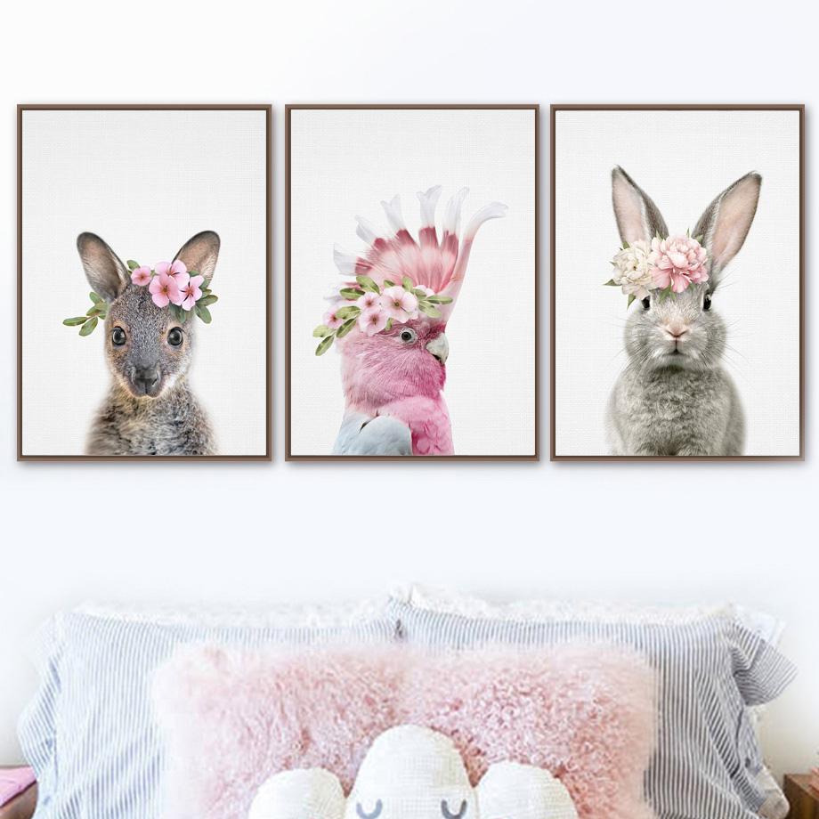 Baby Kangaroo Platypus Bunny Cockatoo Nursery Wall Art Canvas Painting Posters And Prints Wall Pictures For Kids Room Home Decor