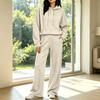 Women's Casual Hooded Sweatshirt and Pants Set with Pockets, Comfortable Outfit for Fall and Winter
