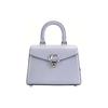 Sammy 21 Solid Color Letter Logo Logo Push Lock Closure Cow Leather Diana Bag Shoulder Crossbody Handbag Small Size Women's Gray Blue