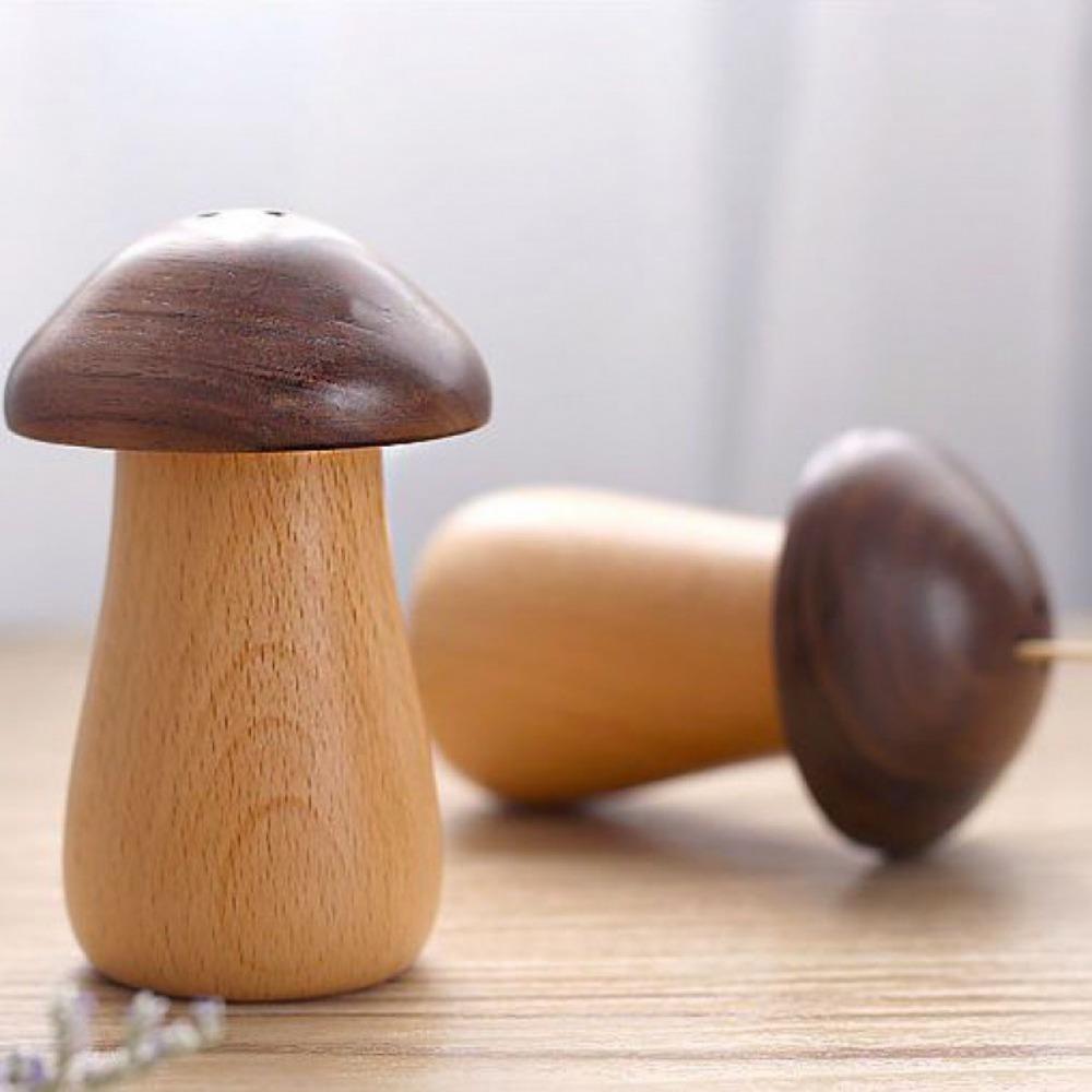 Wooden Toothpick Holder Personalized Mushroom Simple Toothpick Box Japanese Creative Cute Household Toothpick Jar Kitchen Tool