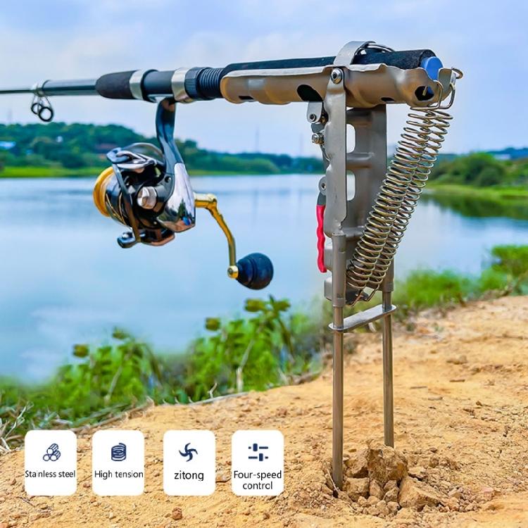 Automatic Spring Fishing Rod Holder Fishing Rod Ground Holder Base High Sensitivity Spring Load Fishing Rod Holder