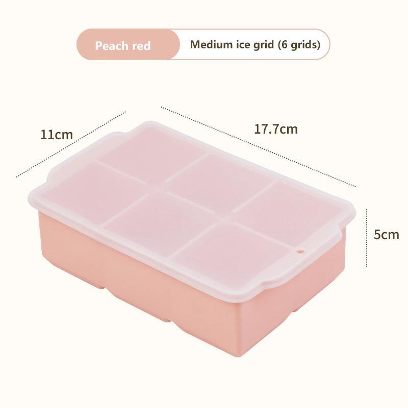 4/6/8 Grid Ice Cube Tray Silicone Ice Cube Moulds  Pot Base Packaging Box With/Without Lids Reusable Square Ice Cube Mould