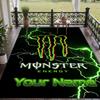 Custom Text Printed Rug Monster Energy Non Slip Floor Carpet For Home Room Decor
