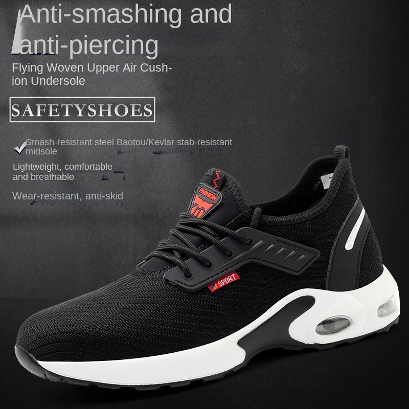 Leichte Arbeitsschuhe Herren Stahlkappe Anti-Quetsch- und Durchtrittsicher Baustelle Atmungsaktive Sicherheitsschuhe