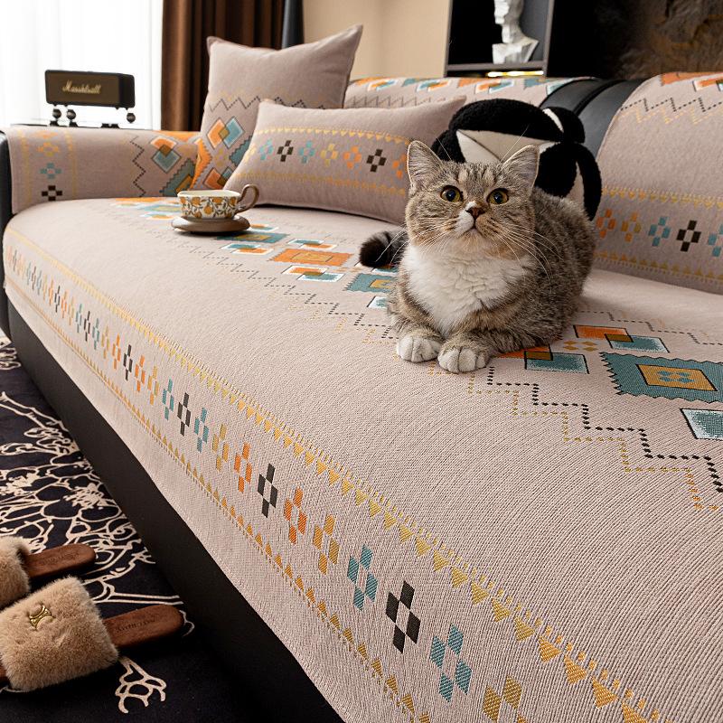 

Premium Sofa Cushion Four Seasons Universal Light Luxury Chenille Seat Cushion Cover Non-Slip Cover New Cover 70*70cm