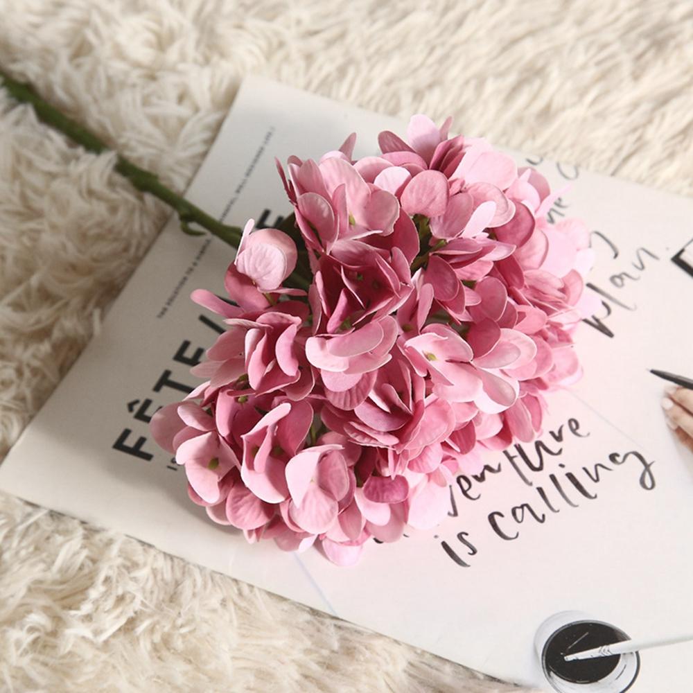 1 bunt silke hortensia høstvase for hjemmeinnredning Juldekorativt bryllup Brudebukett Veggsett Kunstige blomsterdekor