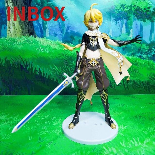 New 18cm Anime Genshin Impact Figure Barbara Aether Lumine Pvc Action Figure Collectible Decoration Collection Doll Toys